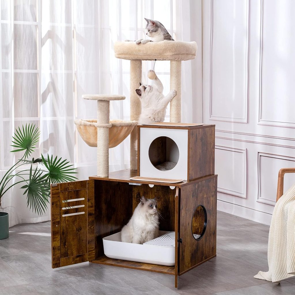 MeowSir Cat Tower for Large cats with Litter Box